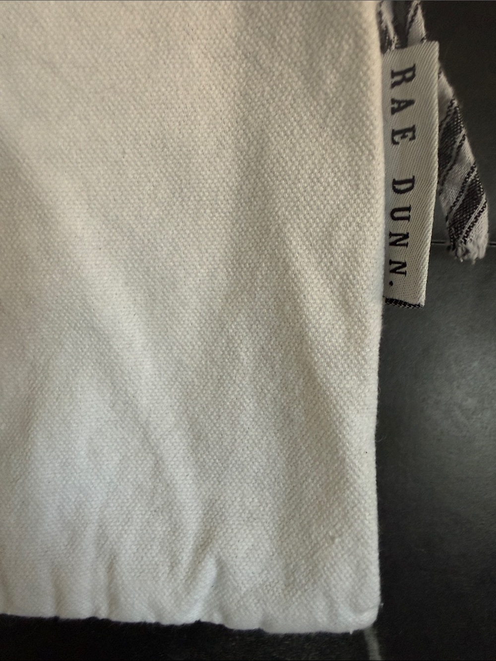 Rae Dunn White Pillow Cover with Black Tag Detail - Picture 2 of 7